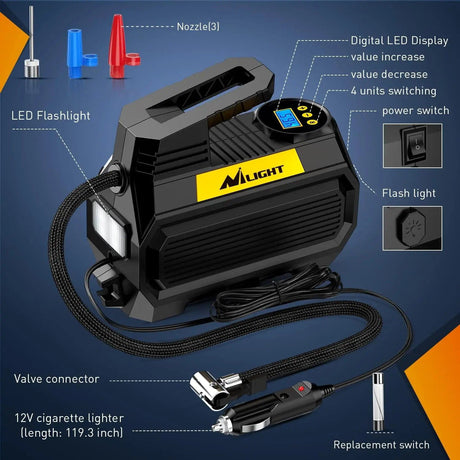 Vehicle Parts & Accessories Tire Inflator Air Compressor Pump