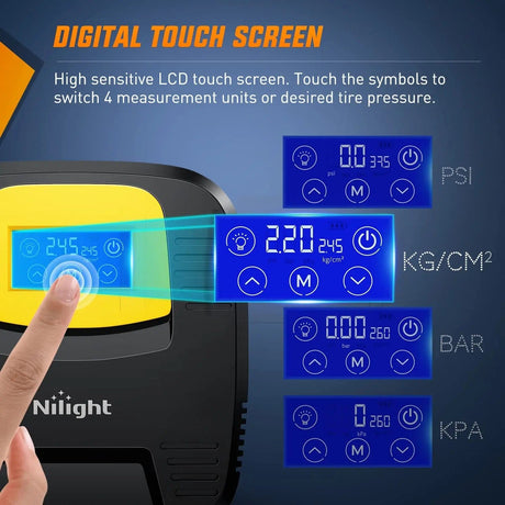 Tire Inflator Digital Touch Screen Nilight