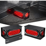 Trailer Light Trailer Light Box Kit | 6" Oval Red Tail Lights | 2" Round Red Side Marker Lights