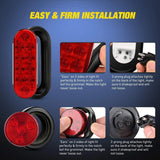 Trailer Light Trailer Light Box Kit | 6" Oval Red Tail Lights | 2" Round Red Side Marker Lights