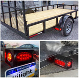 Trailer Light Trailer Light Box Kit | 6" Oval Red Tail Lights | 2" Round Red Side Marker Lights