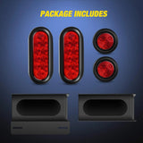 Trailer Light Trailer Light Box Kit | 6" Oval Red Tail Lights | 2" Round Red Side Marker Lights