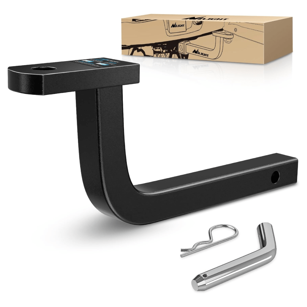 Trailer Hitch Ball Mount with 1/2in Hitch Pin Clip Fits 1-1/4in Receiver 3,500 lbs 3/4in Hole 5in Rise Nilight