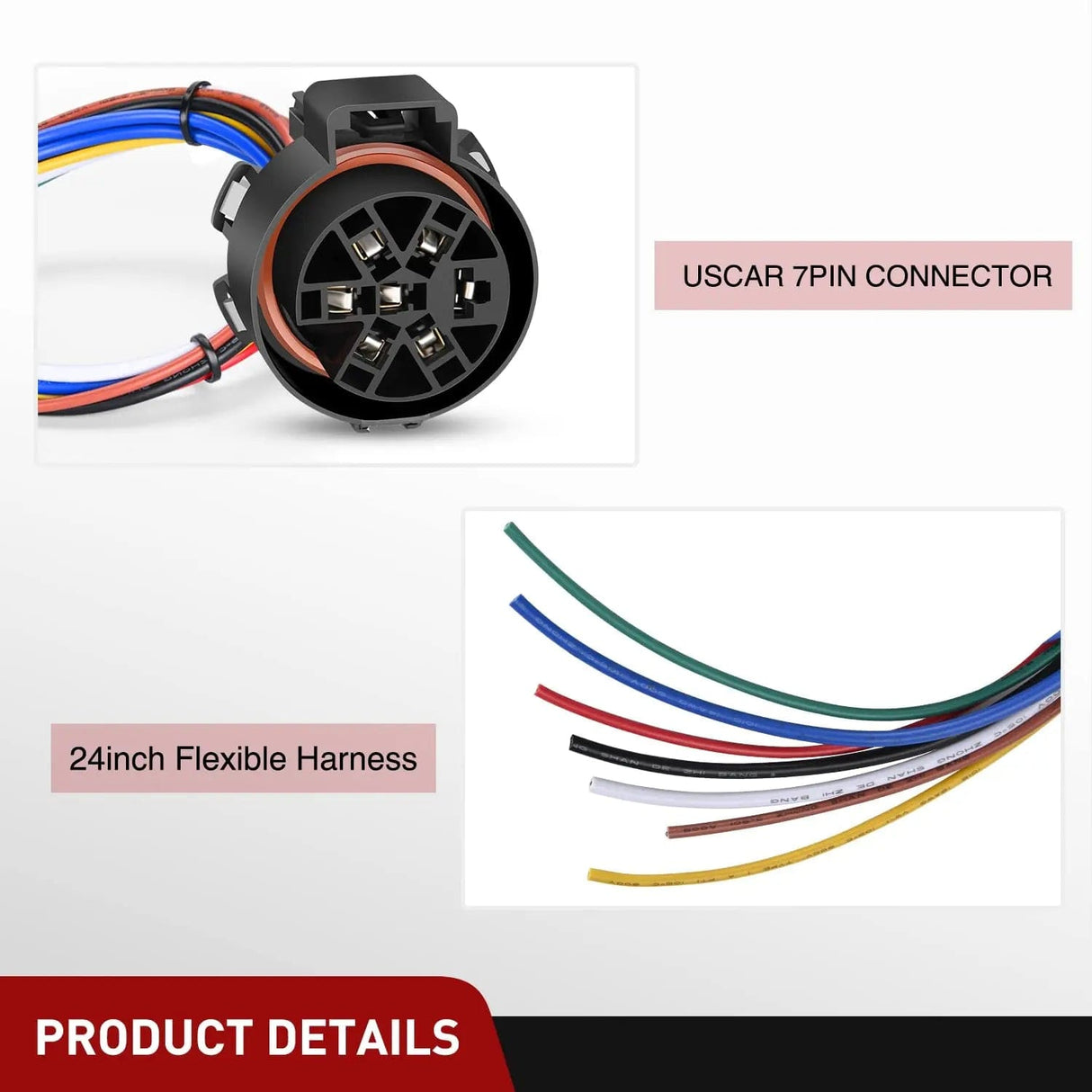 USCAR 7 Pin Trailer Wiring Harness Nilight