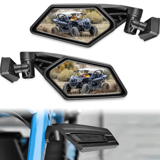 UTV Side Mirrors Upgraded 360 Degree Universal Fit For 2016-2023 Can Am Maverick X3 Turbo R Nilight