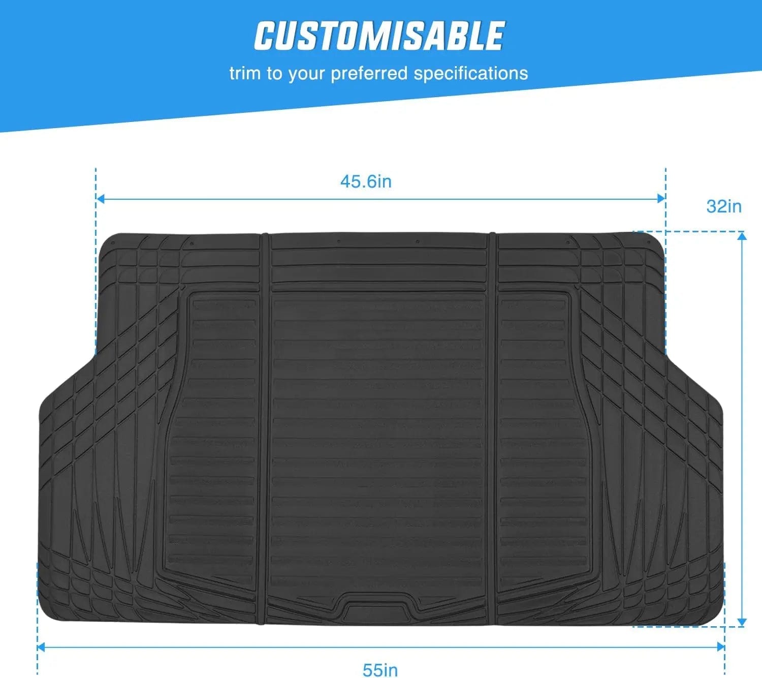 Universal Rubber Cargo Mats for Cars Trucks SUVs Nilight