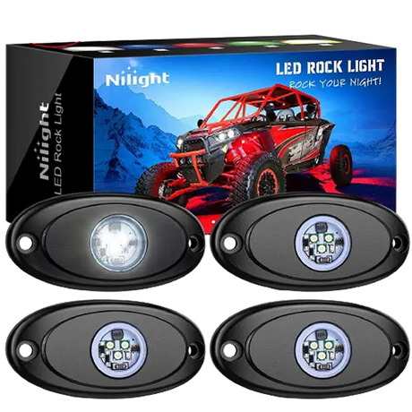 RGB Rock Lights White LED Rock Lights (4 Pcs)