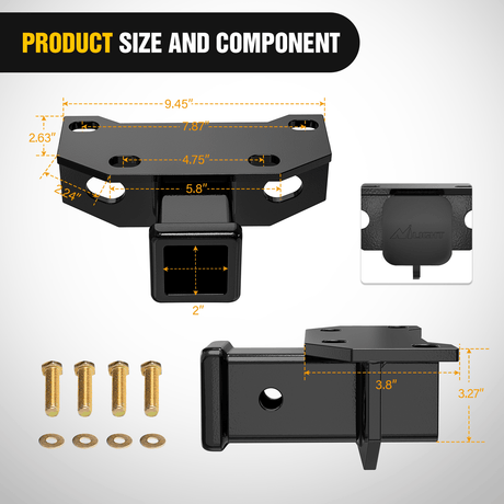 2 Inch Rear Bumper Tow Trailer Hitch Receiver Kit Nilight