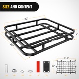 32×26×4 Inch RV Bumper Mounted Cargo Rack Carrier with Net Fits 4-inch or 4-1/2-inch Bumpers Nilight