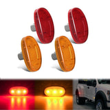 4 PCS 3 LED Red Amber Wheel Fender Side Marker Lights Compatible With 2011-2016 F250 F350 F450 F550 Super Duty Nilight