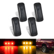 4 PCS 3 LED Red Amber Wheel Fender Side Marker Lights Smoked Lens Compatible With 2010-2018 Dodge Ram 2500 3500 Super Duty Nilight