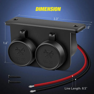  Product Dimension Of Nilight Dual Cigarette Lighter Socket