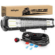 Light Bar Wiring Kit Nilight 20Inch 288W Triple Row Flood Spot Combo LED Light Bar Waterproof 28800LM Off Road Driving Lamp with Wiring Harness for Boat Trucks Pickup Jeep SUV ATV UTV, 2 Years Warranty (ZH403)