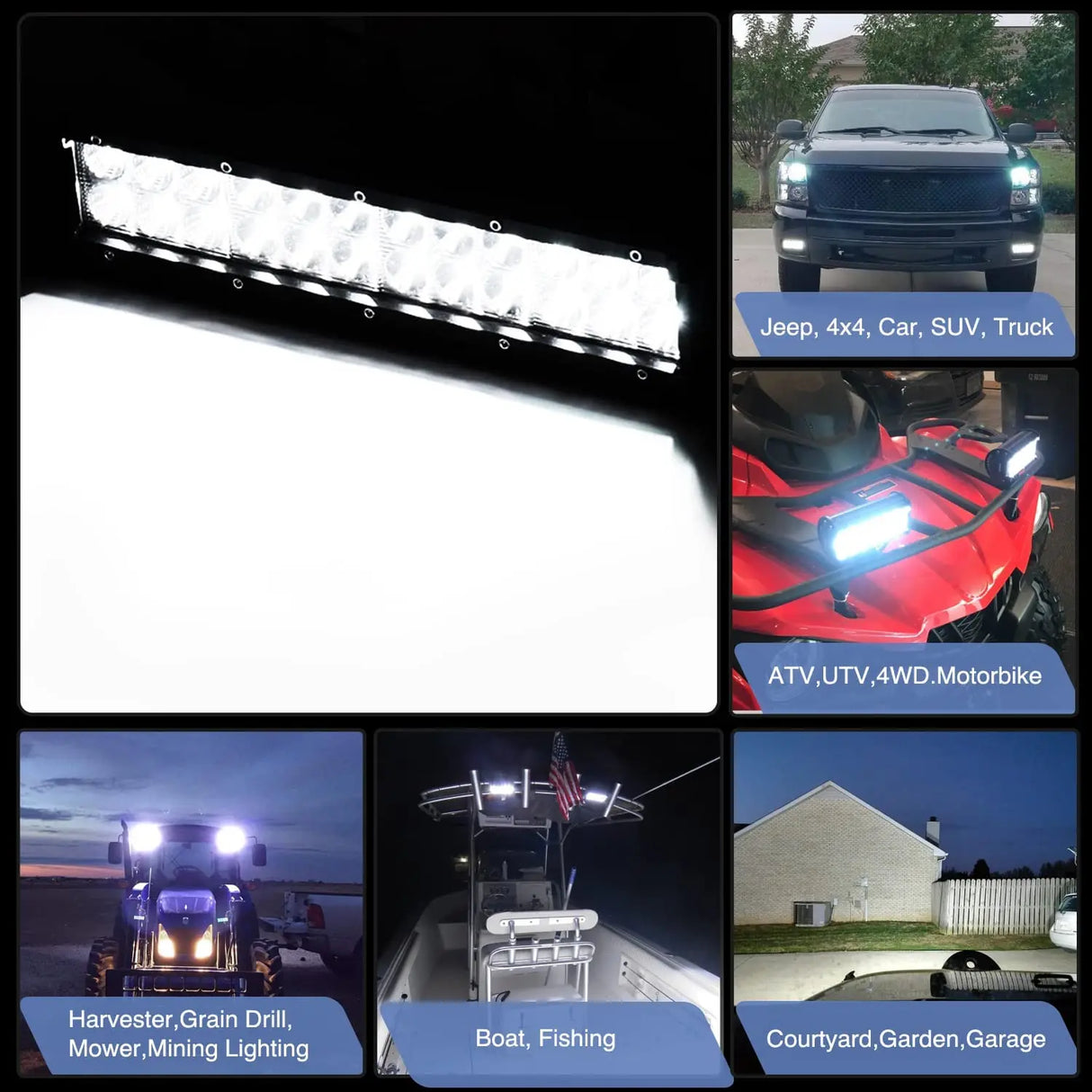 Nilight LED Light Pods 2PCS 36W 6.5Inch LED Light Bar Flood 2520lm LED Fog Lights Off Road Light Driving Working Light for Truck Golf Cart SUV ATV UTV Boat, 2 Years Warranty (0607F-B)