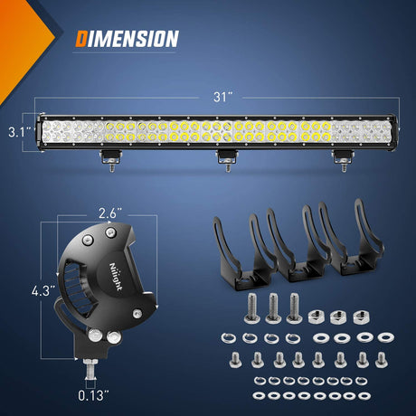  Product Dimension Of Nilight LED Light Bar