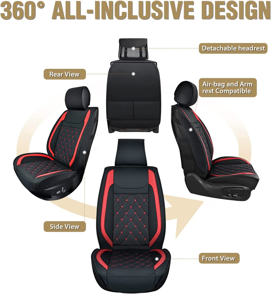 Universal Car Seat Cover, Car Seat Covers Front Seats Only, Waterproof  Leather Seat Covers for Cars, Airbag Compatible Automotive Seat Covers