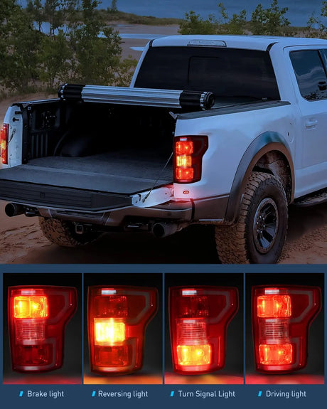 2018-2020 Ford F150 Taillight Assembly Rear Lamp Replacement OE Style Red Housing with Bulbs and Harness Passenger Side Nilight