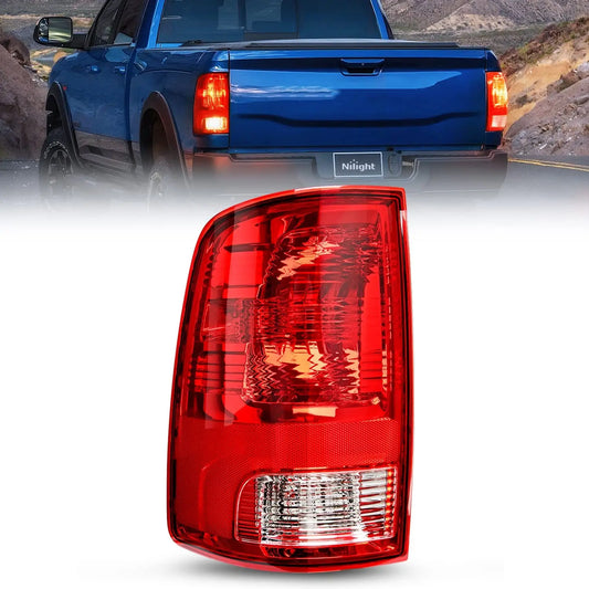 Trailer Light Nilight Driver Side Taillight Assembly for 2009 2010 2011 2012 2013 2014 2015 2016 2017 2018 Dodge Ram 1500 2500 3500 Rear Lamp Replacement OE Style w/Bulbs and Harness Left Side, 2 Year Warranty