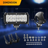 Nilight LED Light Pods 2PCS 36W 6.5Inch LED Light Bar Flood 2520lm LED Fog Lights Off Road Light Driving Working Light for Truck Golf Cart SUV ATV UTV Boat, 2 Years Warranty (0607F-B)