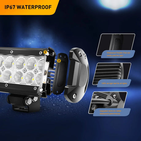 Nilight LED Light Pods 2PCS 36W 6.5Inch LED Light Bar Flood 2520lm LED Fog Lights Off Road Light Driving Working Light for Truck Golf Cart SUV ATV UTV Boat, 2 Years Warranty (0607F-B)