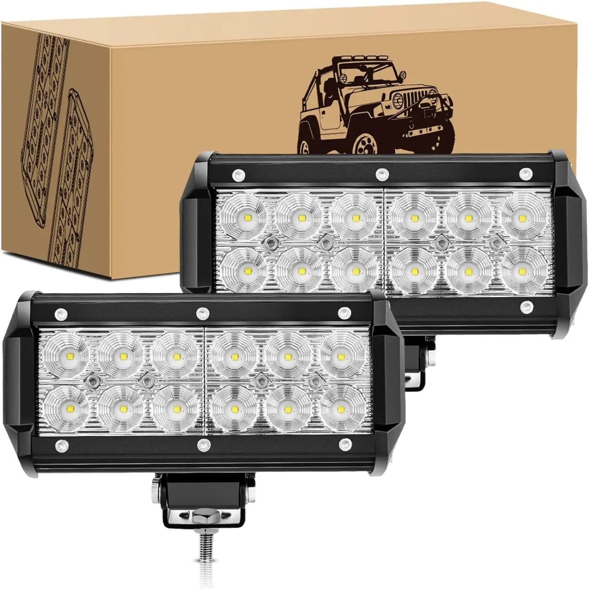 Nilight LED Light Pods 2PCS 36W 6.5Inch LED Light Bar Flood 2520lm LED Fog Lights Off Road Light Driving Working Light for Truck Golf Cart SUV ATV UTV Boat, 2 Years Warranty (0607F-B)