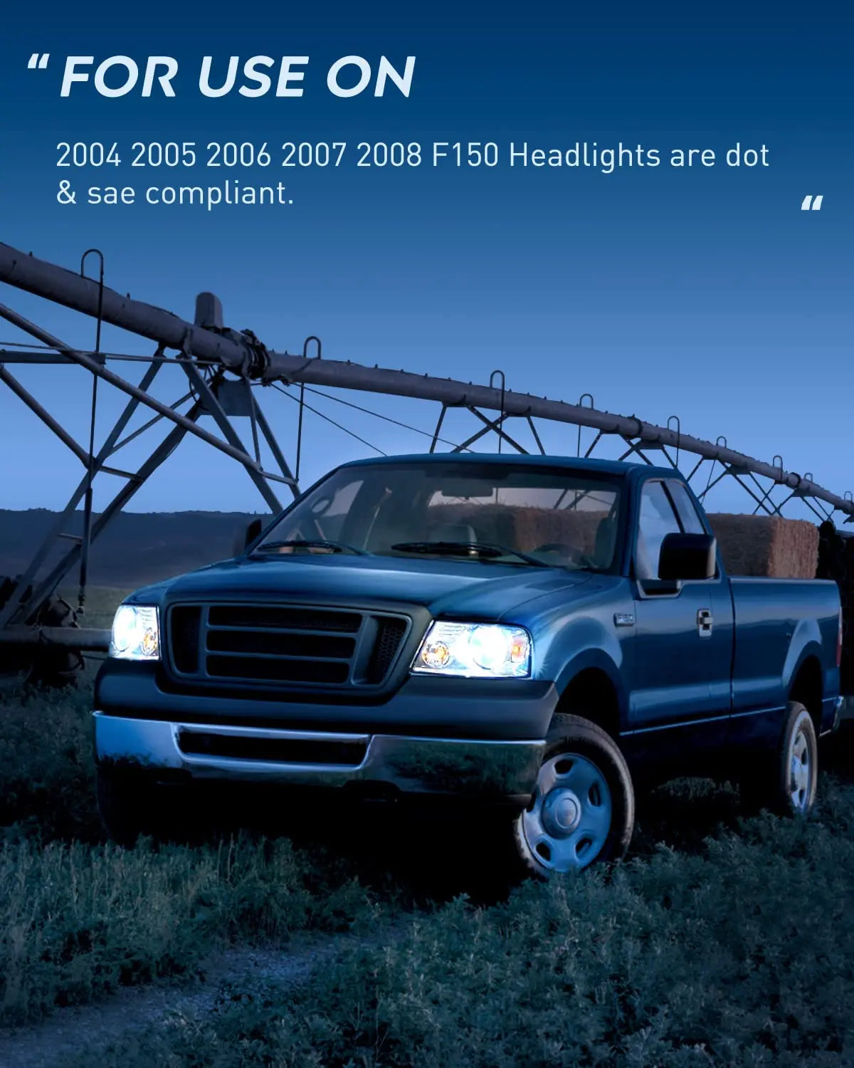 Nilight Headlight Assembly for 2004 2005 2006 2007 2008 Ford F150 Pickup /2006 -2008 Lincoln Mark LT Passenger Driver Side Chrome Housing Clear Reflector Lens Headlamp Replacement,2 Years Warranty