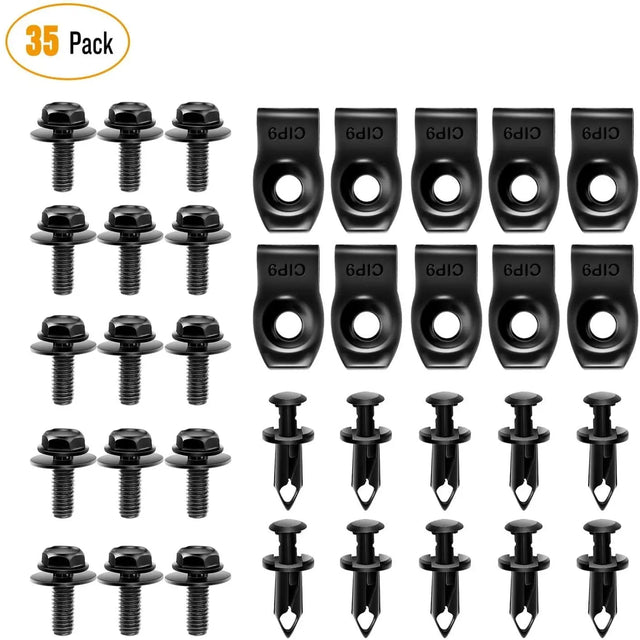 Nilight GRC-70 35PCS Engine Under Cover Splash Shield Guard Body Bolts Bumper Fender Liner Push Retainer Fastener Rivet Clips