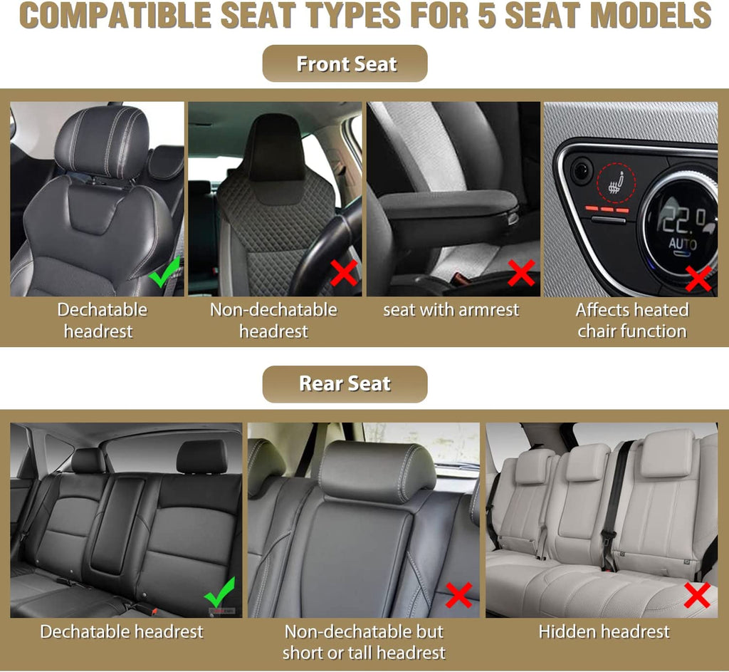 Car Seat Covers For Hyundai Kia Civic Corolla Honda Accord Camry CR- –  Nilight
