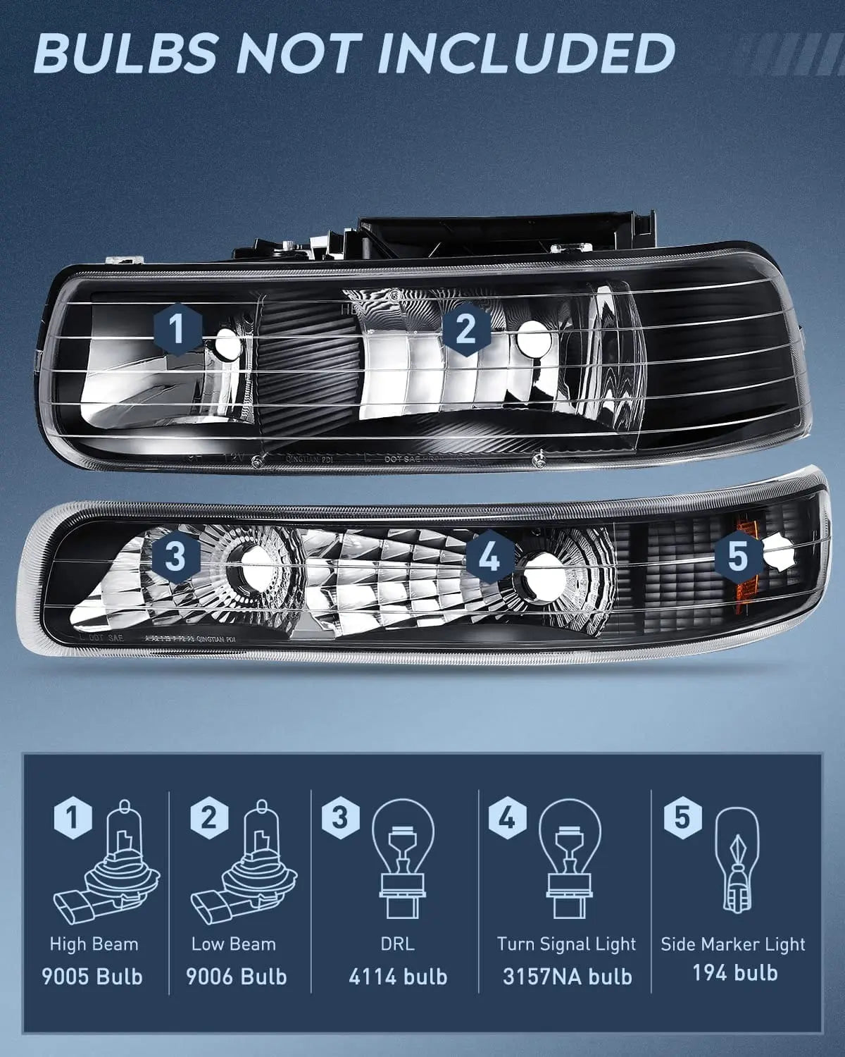 Motor Vehicle Lighting Nilight Silverado 1999 2000 2001 2002 Headlights, 2000 2001 2002 2003 2004 2005 2006 Suburban headlight assembly,2001 2002 2003 2004 2005 2006 Tahoe Headlight Black Amber,4 Pack