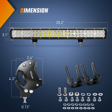  Product Dimension Of Nilight LED Light Bar