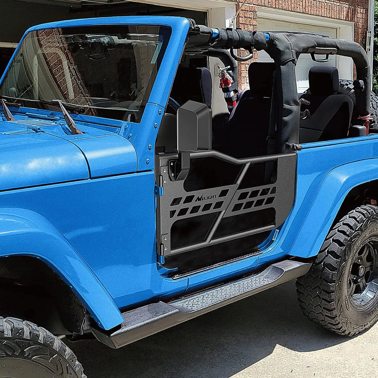 Nilight Off Road Front Rear Tubular Doors W/Side View Mirrors Compatible with 2007 2008 2009 2010 2011 2012 2013 2014 2015 2016 2017 2018 Wrangler JK 2 Door Only, 2 Years Warranty