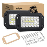 LED Work Light Nilight Flush Mount LED Light Pods 2PCS 6Inch 39W Upgraded Spot Flood Combo Beam Driving Light LED Work Light Backup Light Reverse Light Grill Mount Light for Offroad 4x4 Truck SUV, 2 Years Warranty